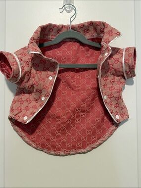 Gucci Pink & Red GG Monogram Pet Shirt